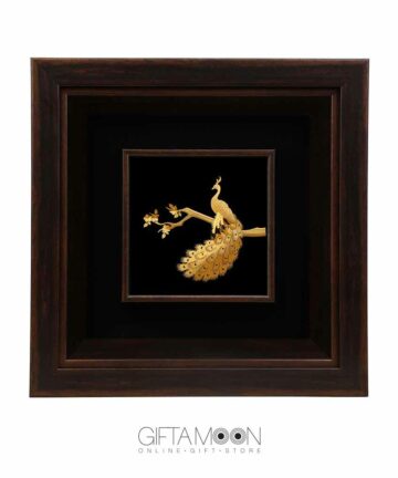 تابلو طاووس ورق طلا - giftamoon.com